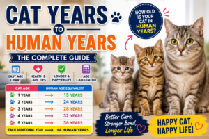 😺Cat Years to Human Years Chart📅 | Calculate Your Cat’s Real Age Easily